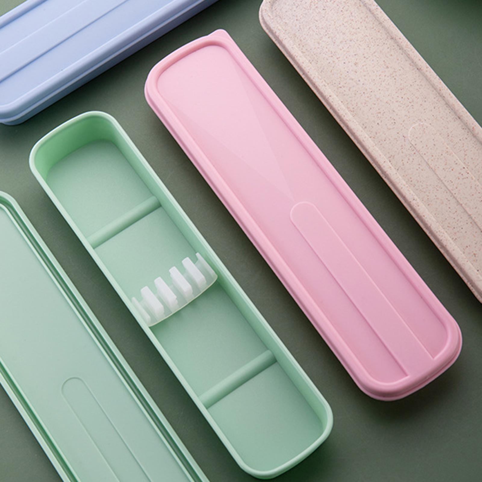 Bamboo Cutlery Travel - Besteckkasten, tragbarer Besteck-Organizer mit Abdeckung, leichtes