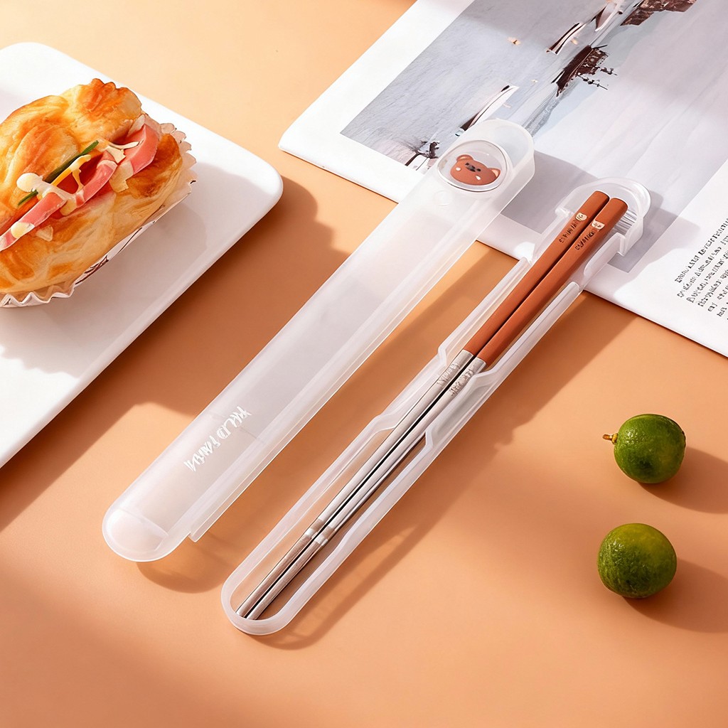 Bamboo Cutlery Travel - 1 Paar tragbare chinesische Essstäbchen aus