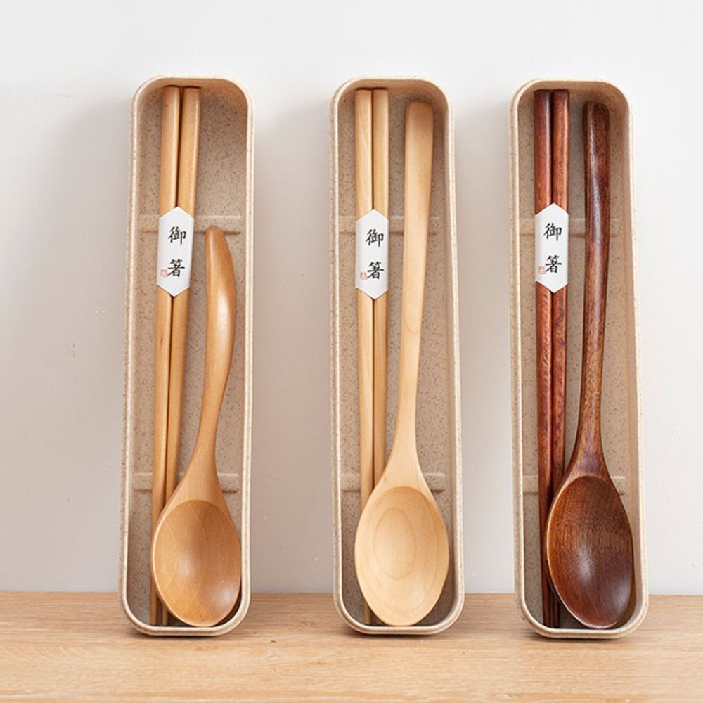 Picknick-Set mit Holzstäbchen  – Bamboo Cutlery Travel Bewertung und Preis